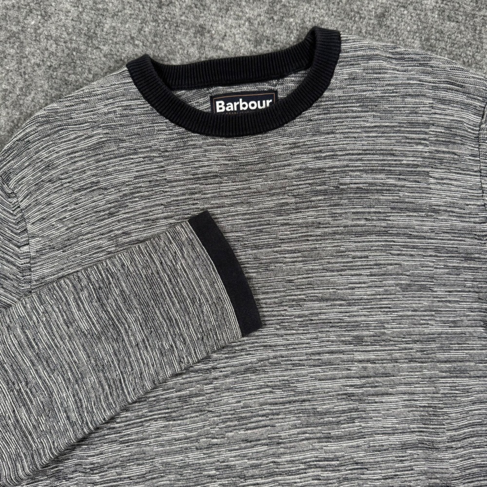 Barbour Sweater Small Gray‎ Space Dye Crew Neck L/S Pullover MKN0991NY91  Men's